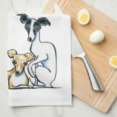 Italienisches Greyhound Trio Küchentuch (Viertel Falte)