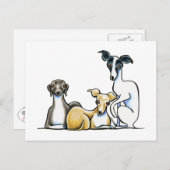 Italienisches Greyhound Trio Postkarte (Vorne/Hinten)