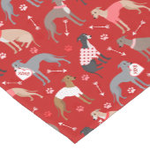 Italienisches Greyhound Valentine Muster Kurze Tab Kurzer Tischläufer (Ecke)