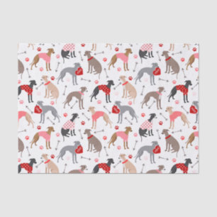Italienisches Greyhound Valentine-Musterteppichpap Seidenpapier