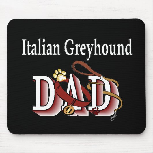 Italienisches Greyhound Vater Geschenke Mousepad (Vorne)