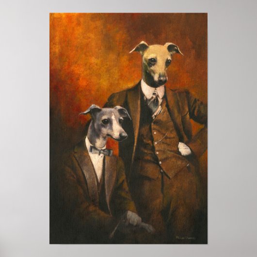 Italienisches Greyhound Vintag Gentlemen Poster (Vorne)