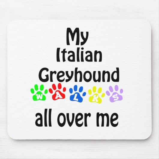 Italienisches Greyhound Walking Design Mousepad (Vorne)
