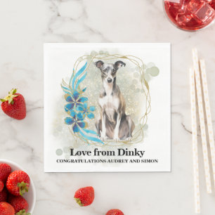 Italienisches Greyhound Wedding Napkins mit Hunde- Serviette