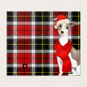 Italienisches Greyhound Weihnachten Roter Feiertag (Außenseite Aufgefaltet)