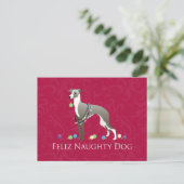 Italienisches Greyhound Weihnachtsdesign Feiertagspostkarte (Stehend Vorderseite)