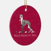 Italienisches Greyhound Weihnachtsdesign Keramikornament (Rechts)