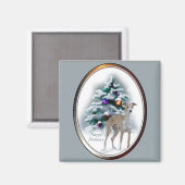 Italienisches Greyhound Weihnachtsgeschenk Magnet (Vorderseite/Rückseite)
