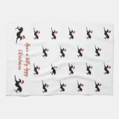 Italienisches Greyhound Weihnachtshandtuch, Iggy H Geschirrtuch (Horizontal)