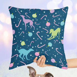 Italienisches Greyhound Weihnachtsmuster Hunde Sil Kissen