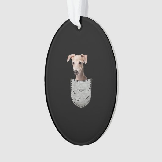 Italienisches Greyhound Whippet Brustpocket für Hu Ornament (Vorderseite)
