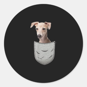 Italienisches Greyhound Whippet Brustpocket für Hu Runder Aufkleber