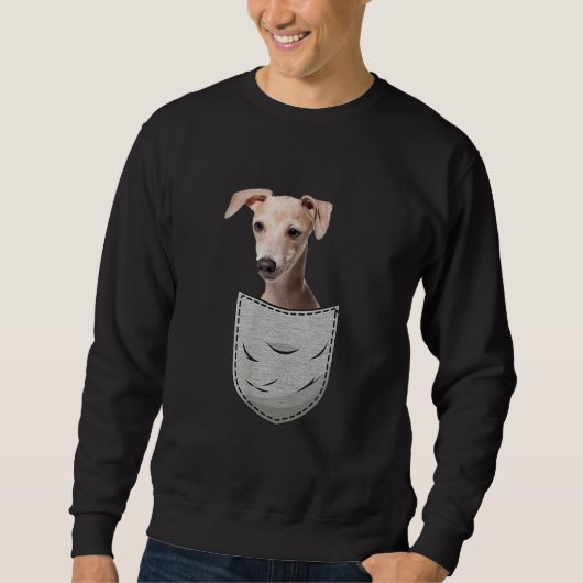 Italienisches Greyhound Whippet Brustpocket für Hu Sweatshirt (Vorderseite)