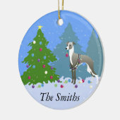 Italienisches Greyhound Whippet Dekorieren Weihnac Keramikornament (Links)