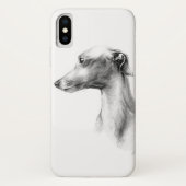 Italienisches Greyhound Whippet Hundportrait zeich Case-Mate iPhone Hülle (Rückseite)