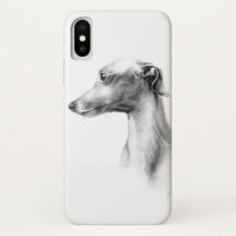 Italienisches Greyhound Whippet Hundportrait zeich