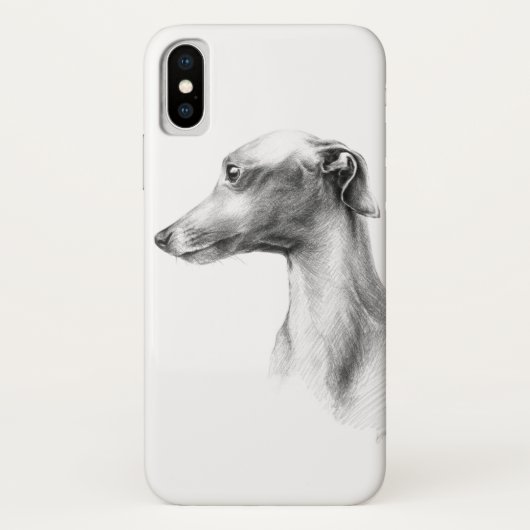 Italienisches Greyhound Whippet Hundportrait zeich Case-Mate iPhone Hülle (Rückseite)