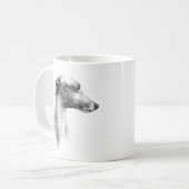 Italienisches Greyhound Whippet Hundportrait zeich Kaffeetasse (Vorderseite Links)