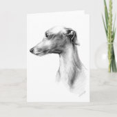 Italienisches Greyhound Whippet Hundportrait zeich Karte (Vorderseite)