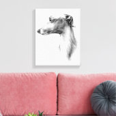 Italienisches Greyhound Whippet Hundportrait zeich Leinwanddruck (Insitu (Wohnzimmer))