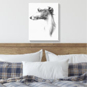 Italienisches Greyhound Whippet Hundportrait zeich Leinwanddruck (Insitu (Schlafzimmer))