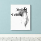 Italienisches Greyhound Whippet Hundportrait zeich Leinwanddruck (Insitu (Holzboden))