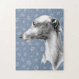 Italienisches Greyhound Whippet Hundportrait zeich Puzzle