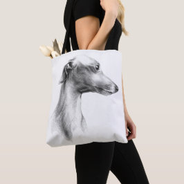 Italienisches Greyhound Whippet Hundportrait zeich Tasche