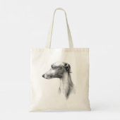 Italienisches Greyhound Whippet Hundportrait zeich Tragetasche (Rückseite)