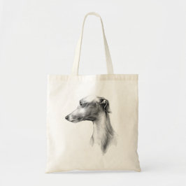 Italienisches Greyhound Whippet Hundportrait zeich Tragetasche