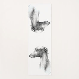 Italienisches Greyhound Whippet Hundportrait zeich Yogamatte