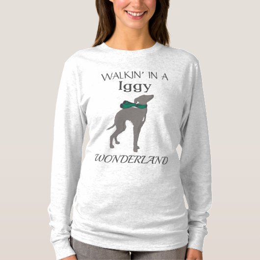 Italienisches Greyhound Winter Long Sleeve Shirt, T-Shirt (Vorderseite)
