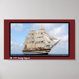 Italienisches Großschiff Amerigo Vespucci Poster
