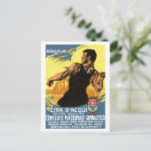 Italienisches Gymnastikposter 1920 Postkarte (Stehend Vorderseite)