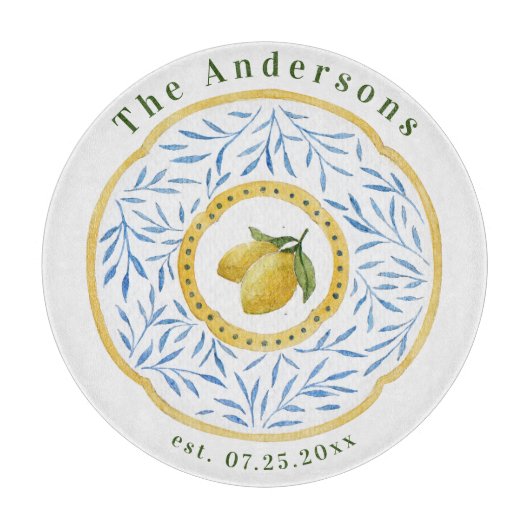 Italienisches Hartglas Schneidebrett (Vorderseite)