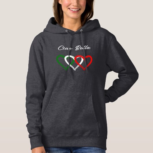 Italienisches Herz | Ciao Bella | Ihr Text Hoodie (Vorderseite)