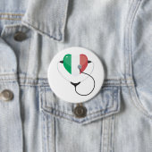 Italienisches Herz mit Stethoscope Gesundheitswese Button (Beispiel)
