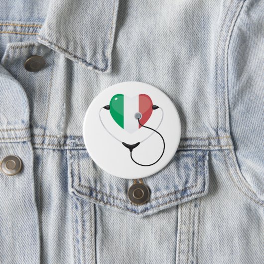 Italienisches Herz mit Stethoscope Gesundheitswese Button (Beispiel)