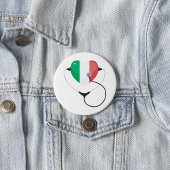 Italienisches Herz mit Stethoscope Gesundheitswese Button