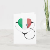 Italienisches Herz mit Stethoscope Gesundheitswese Karte (Vorderseite)
