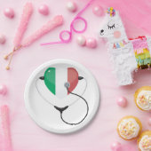 Italienisches Herz mit Stethoscope Gesundheitswese Pappteller (Party)