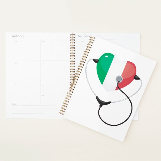 Italienisches Herz mit Stethoscope Gesundheitswese Planer