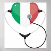 Italienisches Herz mit Stethoscope Gesundheitswese Poster (Vorne)