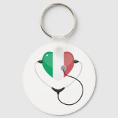 Italienisches Herz mit Stethoscope Gesundheitswese Schlüsselanhänger (Vorderseite)