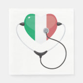 Italienisches Herz mit Stethoscope Gesundheitswese Serviette (Vorderseite)