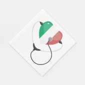 Italienisches Herz mit Stethoscope Gesundheitswese Serviette (Ecke)