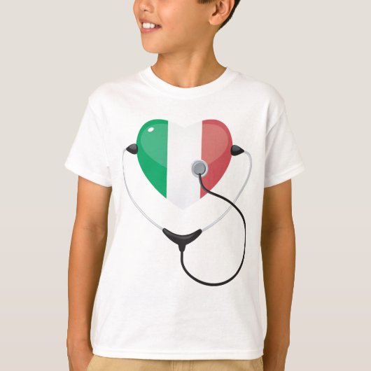 Italienisches Herz mit Stethoscope Gesundheitswese T-Shirt (Vorderseite)