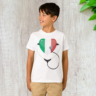 Italienisches Herz mit Stethoskop Gesundheitswesen T-Shirt