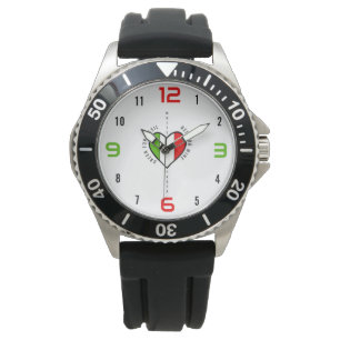 Italienisches Herz Patriotisch Armbanduhr