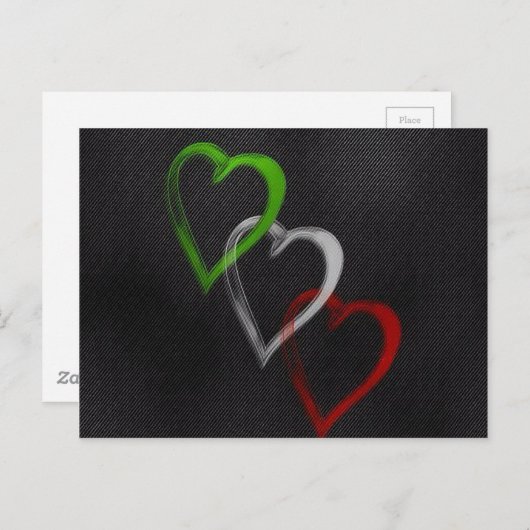 Italienisches Herz Postkarte (Vorne/Hinten)